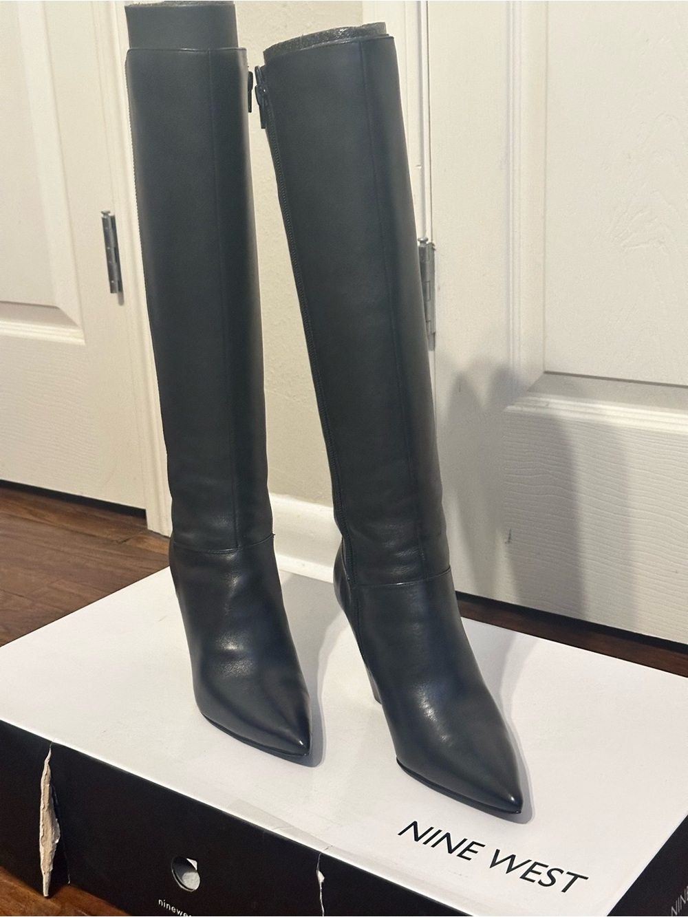Nine West Black Over-the-Knee Pointed Toe Boots